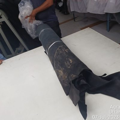 Water Affected Black Leather